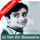 Jo Yeh Dil Deewana - Mp3 + VIDEO Karaoke Dharmputra - 1961- Rafi